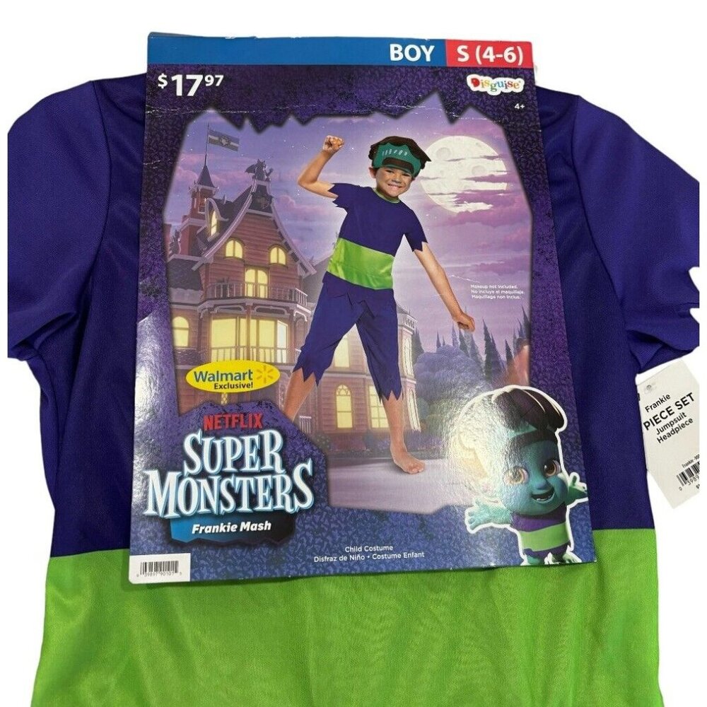Netflix Super Monsters Frankie Mash Classic 4-6 Boys Halloween Costume NEW
